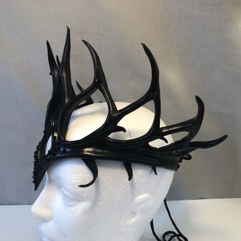 Horned Crown Headdress, Underworld Crown, Villain Crown, Dark Fantasy Crown, Hades Crown, Black Crown King, Obsidian Crown, Demon Crown, Evil Crown