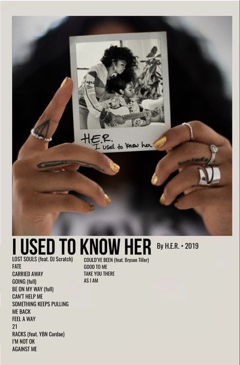 minimal polaroid album cover poster for i used to know her by h.e.r. H.e.r Album Cover, Album Cover Wall Decor, 90's Room, Album Prints, Album Wall, Room Retro, Music Cover Photos, Minimalist Music, Album Posters