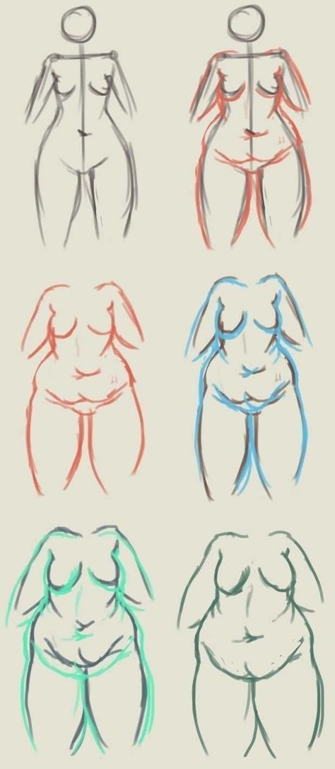 Thick Body Drawing, Body Type Drawing, Body Positivity Art, Plus Size Art, Fat Art, Body Drawing Tutorial, Body Reference Drawing, Body Drawing, Anatomy Art