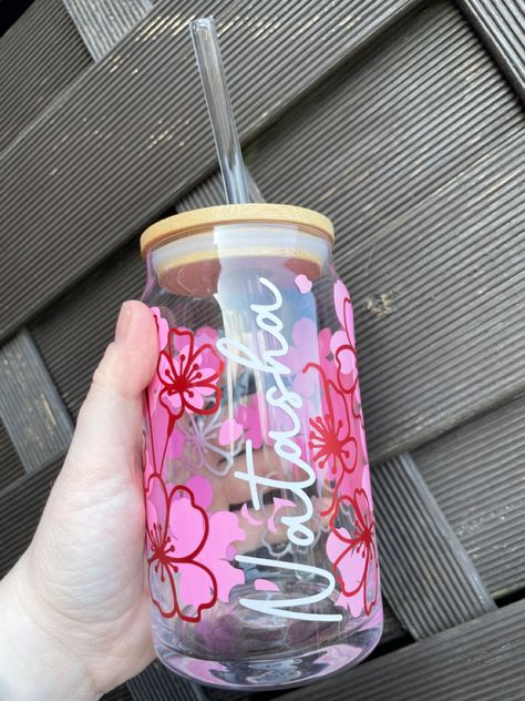 As the warmer weather slowly approaches and spring turns into summer you’re going to need some cold drinks to keep you cool! 🥤🧊 ✨ Announcing Glass Can Cups! ✨ Why not take your drinks in style with a customised Cherry Blossom Glass Can cup! They come complete with a bamboo lid and glass straw! 🌸 These will be released on Friday over on our Etsy shop! Make sure to check them out and get one before they sell out as there are only 4, Yes 4! Available to start! 🙊 If you have any questions on how Red Cherry Blossom, Personalized Glassware, Japanese Sakura, Tumbler Glass, Phone Decals, Fizzy Drink, Blossom Design, Crystal Suncatchers, Rainbow Stickers