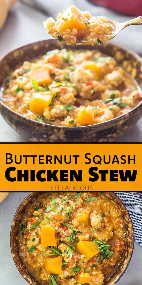 Butternut Squash Chicken Stew: Slow Cooker, Instant Pot, Stovetop Chicken Stew Slow Cooker, Butternut Squash Crockpot, Dinner Savory, Butternut Squash Slow Cooker, Butternut Squash Chicken, Butternut Squash Stew, Slow Cooker Chicken Stew, Healthy Butternut Squash, Chicken And Butternut Squash