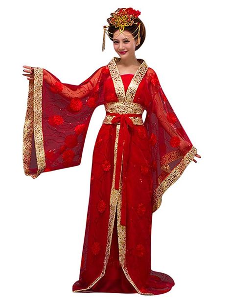 CRB Fashion Womens Ladies Stunning Asian Oriental Chinese Dynasty Ming Qin Han Xia Dress Costume with Head Accessories (Red) Chinese Women Fashion, Chinese Outfits Fashion, Chinese Cosplay, Heritage Clothing, Chinese Pagoda, Chinese Dynasty, Chinese Costume, Chinese Wedding Dress, Easy Costumes