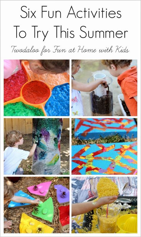 Six Fun Activities to Try with your Kids this Summer!  By Twodaloo for Fun at Home with Kids Summer Sensory, Nature Crafts Kids, Incredible Nature, Scratch Book, Summer Fun For Kids, Home With Kids, Terrace Ideas, Doors Makeover, Outdoor Crafts