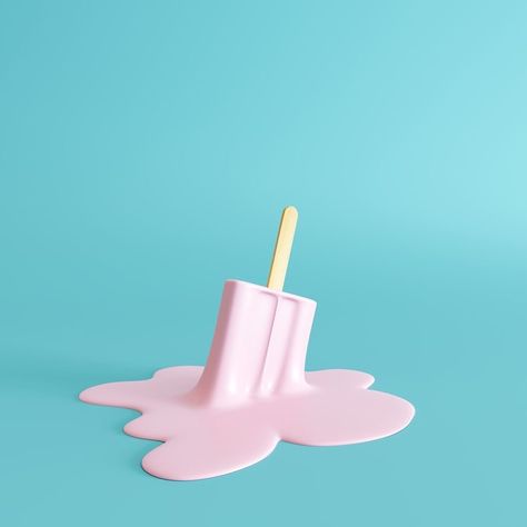 Stick Ice Cream, Hatch Drawing, Ice Popsicle, Background Minimal, Pastel Blue Background, Gelato Shop, Pink Tattoo, Ice Cream Art, Instagram Planner