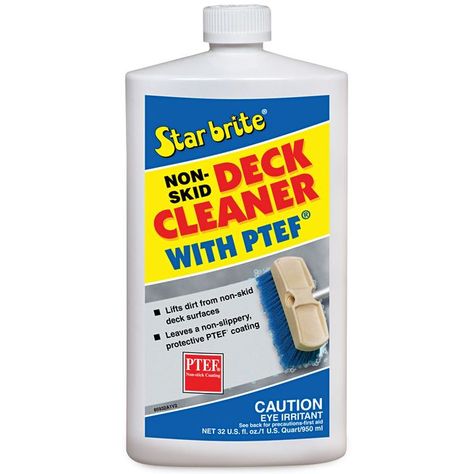 This Star brite cleaner works fast and without caustic bleach or acids. Painted Decks, Deck Cleaner, Pool Shock, Remove Wax, Boat Cleaning, Vinyl Plastic, Deck Paint, Container Size, Boat Accessories