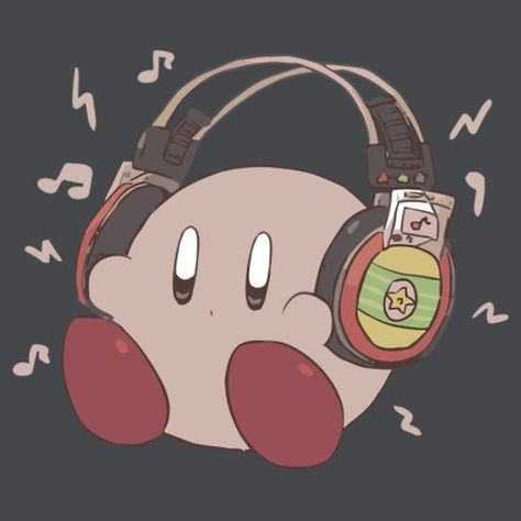 Kirby With Headphones, Kirby Headphones, Pfp Headphones, Kirby Character, Nintendo Sega, Kirby Art, Nintendo Art, Star System, Super Smash Bros