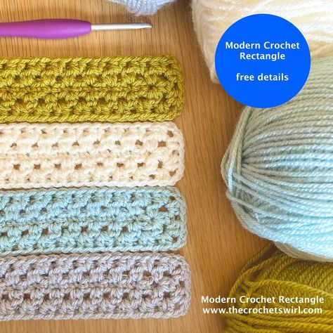 How to make a Modern Crochet Rectangle Beginner Haken, V Stitch Crochet, Modern Crochet Blanket, Granny Pattern, Crochet Square Blanket, Advanced Crochet, Granny Square Crochet Patterns Free, Crochet Blanket Designs, Treble Crochet Stitch