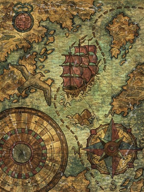 Fantasy Maps Aesthetic, Cartographer Aesthetic, Pirate Ship Drawing Sketches, Vintage World Map Aesthetic, Pirate Map Aesthetic, Fantasy Map Aesthetic, Old Fantasy Map, Old Map Aesthetic, Old Maps Vintage