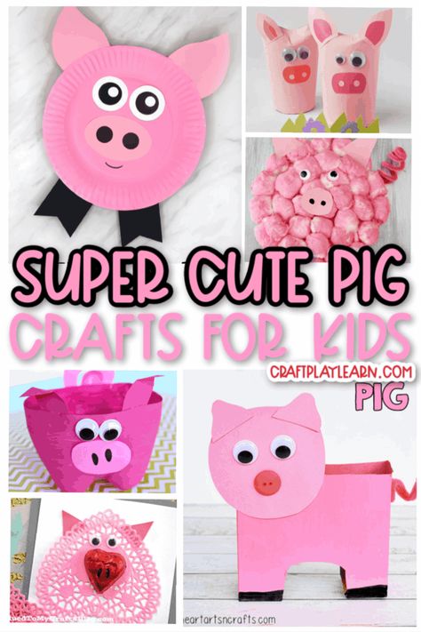 Pig Craft Ideas For Preschool Kids - Craft Play Learn Cow Craft Ideas, Shapes Preschool Crafts, Cotton Ball Crafts, Kids Gratitude Journal, Gratitude Journal For Kids, Printable Gratitude Journal, Cow Craft, Farm Craft, Pig Crafts