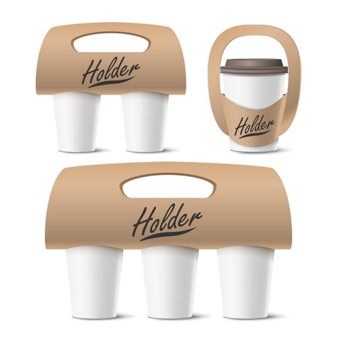 Packaging Design Coffee Cup, Drink Cup Design, Cup Holder Design, Coffee Cup Icon, Paper Tea Cups, Coffee Holder, Coffee Cup Art, Drinks Packaging Design, Coffee Cup Holder