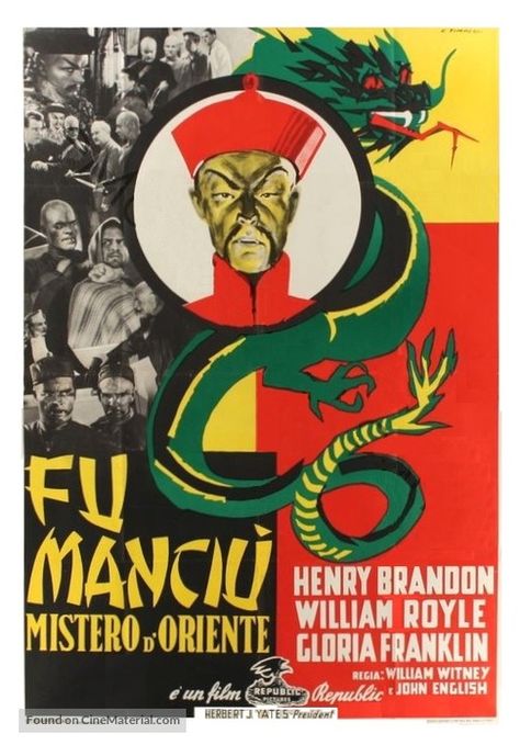 Drums of Fu Manchu (1940) Fu Manchu, Italian Movie Posters, Republic Pictures, Drums, Google Images, Comic Book Cover, Google Search, Film, Movie Posters