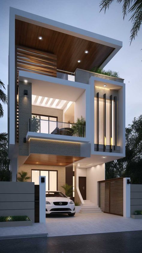 30 40 House Elevation, 25 Feet Front Elevation Modern, Flat House Design, Indian House Exterior Design, Exterior Entrance, Elevation Ideas, House Front Elevation, Modern Bungalow Exterior, 3 Storey House Design