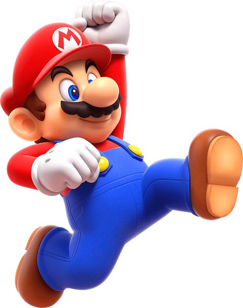 Mario is a heroic Italian plumber coming from Brooklyn starring as the main character in the Mario series, one of Nintendo's most popular franchises and one of the biggest series in video gaming. Mario is known for saving Princess Peach from the Mushroom Kingdom's enemy, Bowser, alongside his brother Luigi in many of his games. Mario is also the mascot of Nintendo and has been known as the most famous video game character of all time. Mario first appeared as a carpenter in the game Donkey Kong Official Mario Art, Jump Tattoo, Mario Reference, Jumping Tattoo, Mario Jumping, Mario Party 7, Game Mario Bros, Emoji Sayings, Donkey Kong Junior