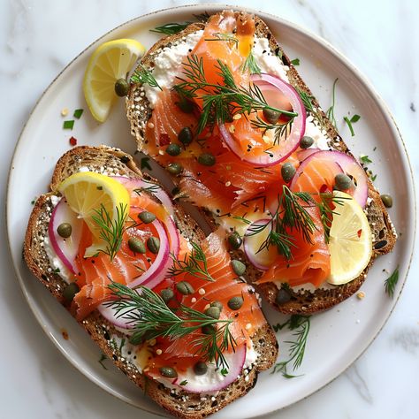 21 Mouthwatering Ricotta Toast Ideas - Slimming Violet - Recipes & Cooking Advice Savory Toast Ideas, Salmon Toast Breakfast, Savoury Toast, Aesthetic Toast, Breakfast Ideas Sweet, Loaded Toast, Savory Toast, Savory Sandwiches, Violet Recipes