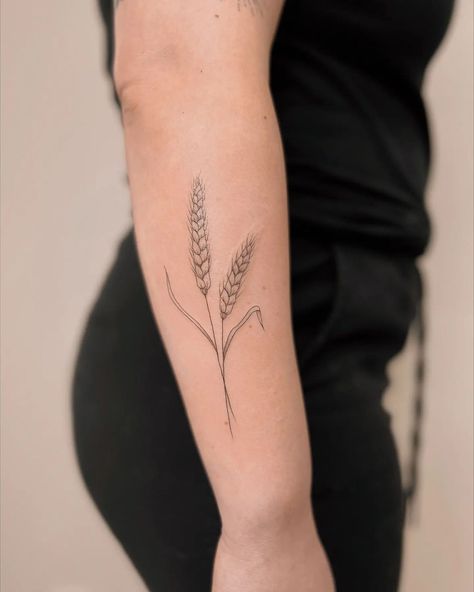 Wheat Tattoo, Billy Balls, Fine Line Tattoo, Line Tattoo, Fine Line Tattoos, Small Tattoo, Line Tattoos, Fine Line, Lotus Flower Tattoo