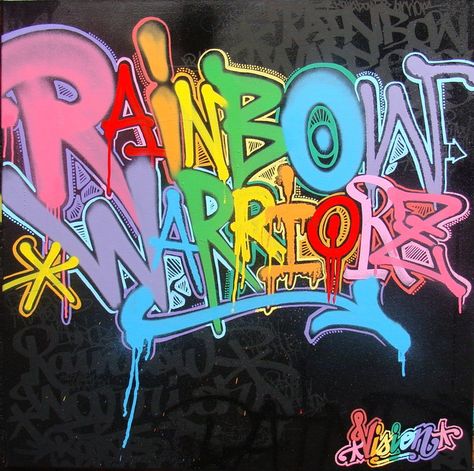 Rainbow Warrior, Paris Art, Rockabilly Fashion, Pattern Wallpaper, Rap, Graffiti, Hip Hop, Neon Signs, Mural