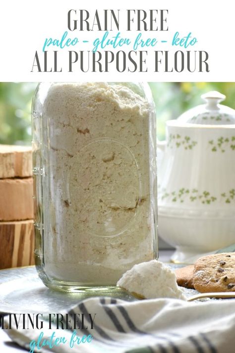 Grain Free Paleo All Purpose Flour that is perfect for your baking needs. We love this for staying grain free, but getting excellent results. I use it for pancakes, cookies, pizza crust, banana bread and I'm still trying new recipes all the time. #paleo #grainfree #easypaleo #paleobaking #glutenfree #glutenfreerecipes Paleo Flour Recipes, Grain Free Flour Blend, Homemade Alternatives, All Purpose Flour Recipes, Flour Milling, Keto Bakery, Paleo Flour, Gluten Free Flour Recipe, Paleo Condiments