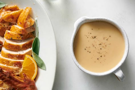 Make-Ahead White Wine Gravy Recipe White Wine Gravy, Make Ahead Gravy, Thanksgiving Menus, Making Turkey Gravy, New York Times Recipes, Wine Gravy, Celebration Food, How To Make Gravy, Veggie Stock