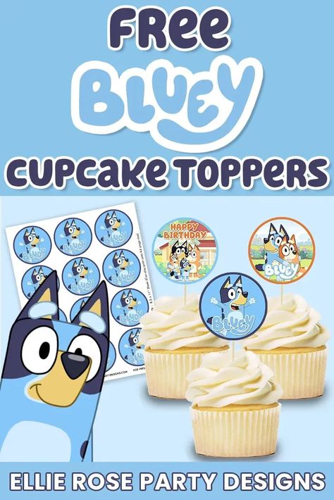 Click to find out more about our FREE Bluey Cupcake Topper Printables Bluey Birthday Party Thank You, Free Cupcake Toppers Printable, Bluey Cupcake Topper Printable, Free Printable Bluey Birthday Banner, Bluey Cupcake Toppers Free Printable, Free Bluey Birthday Printables, Bluey Party Printable, Bluey Birthday Party Printables, Bluey Birthday Cupcakes For Girl