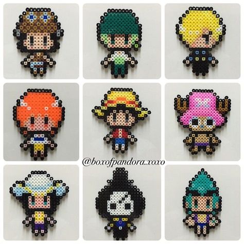 One Piece Fuse Beads, One Piece Pearl Beads, One Piece Pearler Beads, Perler Bead One Piece, Perler Bead Patterns One Piece, One Piece Perler Beads Pattern, One Piece Perler, One Piece Perler Beads, Anime Perler Beads