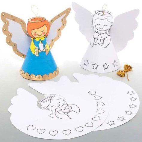 Cleu Creation Angel Making Crafts, Christmas Crafts Angels, Angel Papercraft, Angel Template Free Printable, Christmas Angel Crafts For Kids, Angel Crafts For Kids, Angel Template, Symbols Of Christmas, Angel Decorations