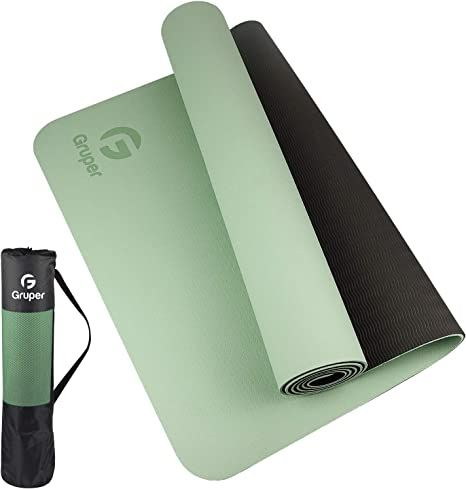 Amazon.com : Gruper Yoga Mat Non Slip, Eco Friendly Fitness Exercise Mat with Carrying Strap,Pro Yoga Mats for Women,Workout Mats for Home, Pilates and Floor Exercises : Sports & Outdoors Home Pilates, Mat Pilates Workout, Home Gym Essentials, Sport Mat, Yoga Journey, Yoga Mats Best, Floor Exercises, Exercise Mat, Women Workout