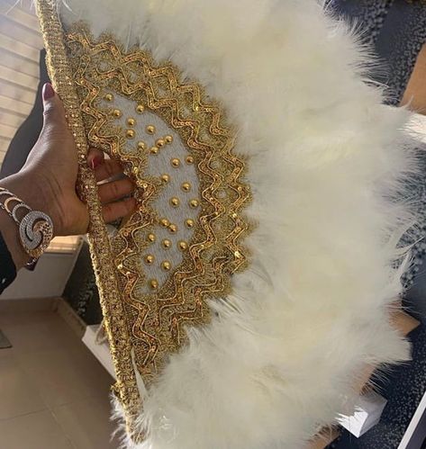 Nigerian Royalty, Hand Fans Diy, Feather Hand Fan, Bridal Fan, Diy Crafts Easy At Home, Make Your Home Look Expensive, Mr Price Home, Hand Fans For Wedding, Mr Price