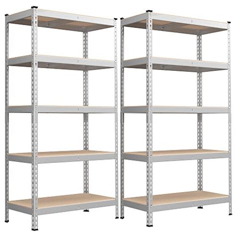 Mdf Shelving, Garage Shelving Units, Metal Storage Shelves, Garage Storage Racks, Heavy Duty Shelving, Metal Shelving Units, Utility Shelves, Basement Kitchen, Metal Garages