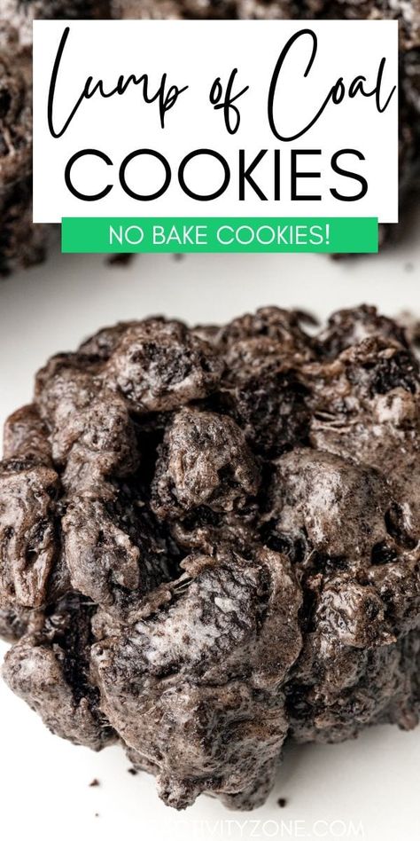 Coal Cookies, Fun Christmas Cookies, Best No Bake Cookies, Lump Of Coal, Christmas Baking Cookies, Delicious Christmas Cookies, Easy Christmas Treats, Crushed Oreos, Christmas Candy Recipes