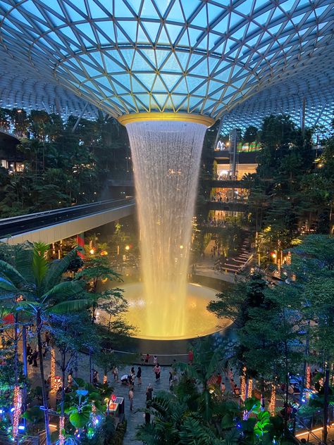 Singapore Jewel Changi, Jewel Changi Airport Singapore, Changi Airport Waterfall, Changi Airport Singapore Aesthetic, Changi Jewel Airport, Jewel Airport Singapore, The Jewel Singapore, Singapore Vision Board, Travel Aesthetic Singapore