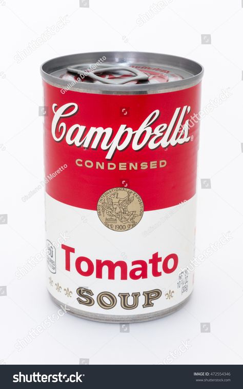 Campbell Tomato Soup, Tomato Soup Can, Campbell's Soup Cans, Campbell Soup Company, Condensed Tomato Soup, Can Of Soup, Tractor Attachments, Tokio Revengers, Art Student