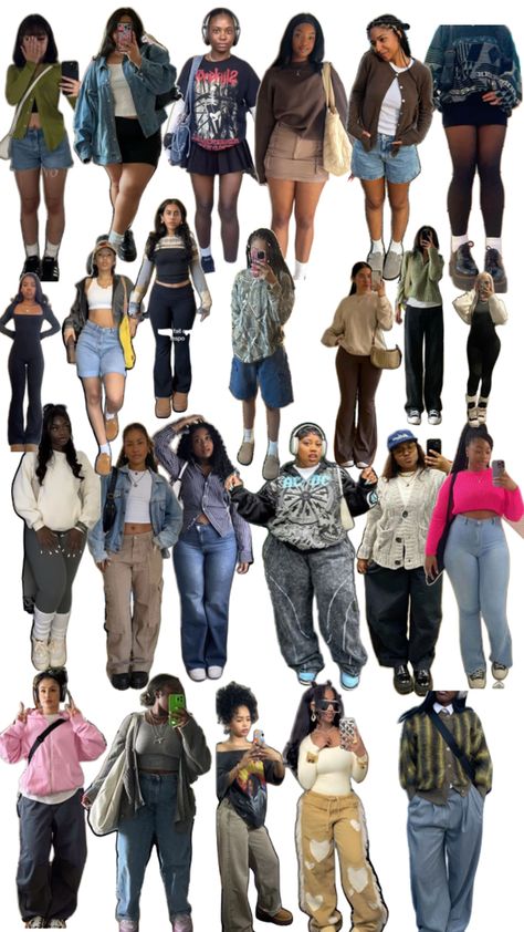 #clothing #blackgirl #fits #pinterestgirly #outfitinspo #casual #fall #college Fall School Outfits College, College First Day Outfit, Fall College Fashion, Stylish Petite Woman, Fall School Outfits, School Outfits College, Outfits To Draw, School Outfits For College, First Day Outfit