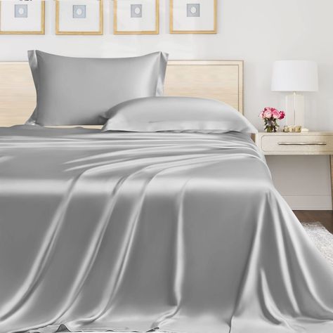 PRICES MAY VARY. TENCEL FLAT SHEET - Our flat top sheets are made from OEKO TEX certified 300TC vegan Tencel fiber which means it is healthy, eco-friendly, and harmless to your skin, our Tencel Lyocell bed sheets provide a comfortable surface for sleepers Its super soft feel that you won't want to get up from Bed. KEEP YOU COOL: Our luxury Tencel flat sheet is breathable and lightweight for a cool night's sleep. Tencel's temperature regulating and moisture wicking properties help circulate air f Silk Sheet Set, Silk Bed Sheets, Silk Bed, Beds Uk, Silk Duvet Cover, Silk Bedding Set, Silk Sheets, Silk Bedding, Bamboo Silk