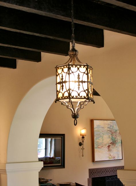 . Spanish Lanterns Hacienda Style, Spanish Style Light Fixtures, Spanish Light Fixtures, Hacienda Kitchen Decor, Spanish Revival Lighting, Spanish Chandelier, Stairway Chandelier, Hacienda Style Kitchen, Spanish Colonial Decor