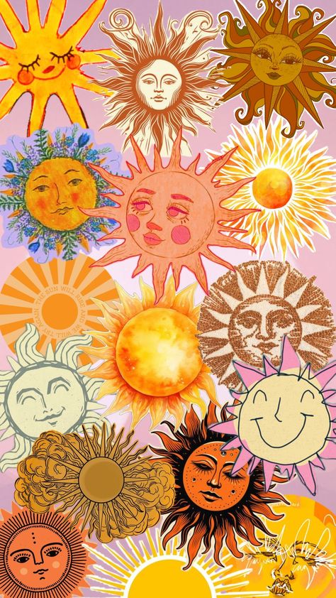 Sun God Wallpaper, Summer Sun Wallpaper, Sun Astethic, Boho Sun Wallpaper Iphone, Sun Poster Aesthetic, Sublime Sun Wallpaper, Sun Wallpaper, Trippy Sun Wallpaper, Diy Pottery Painting