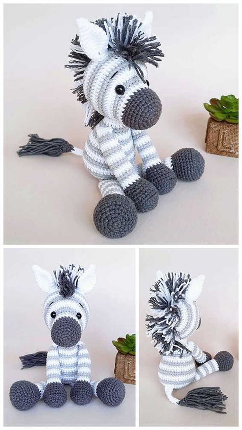 Crochet Zebra Pattern Free Amigurumi, Zebra Amigurumi Pattern Free, Zebra Crochet Pattern Free, Crochet Zebra Pattern Free, Crochet Safari Animals, Crochet Zebra Pattern, Baby Safari Nursery, Crochet Zebra, Slip Stitch Crochet