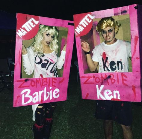 My boyfriend and I were Zombie Barbie and Ken ☺️💕 this is a super easy, DIY ! Plus we won a costume contest!!! 😜 Ken Costume, Diy Halloween Costumes For Girls, Zombie Barbie, Barbie And Ken Costume, Best Diy Halloween Costumes, Cupcake Costume, Barbie Halloween Costume, Diy Couples Costumes, Carnaval Costume