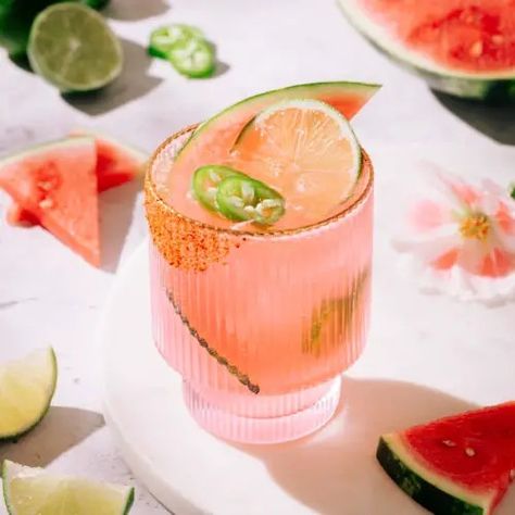 Spicy Watermelon Ranch Water | The Social Sipper Watermelon Ranch Water, Tequila Watermelon, Ranch Water Cocktail, Ranch Water Recipe, Spicy Watermelon, Drink For Summer, Ranch Water, Spritzer Recipes, Chili Lime Seasoning