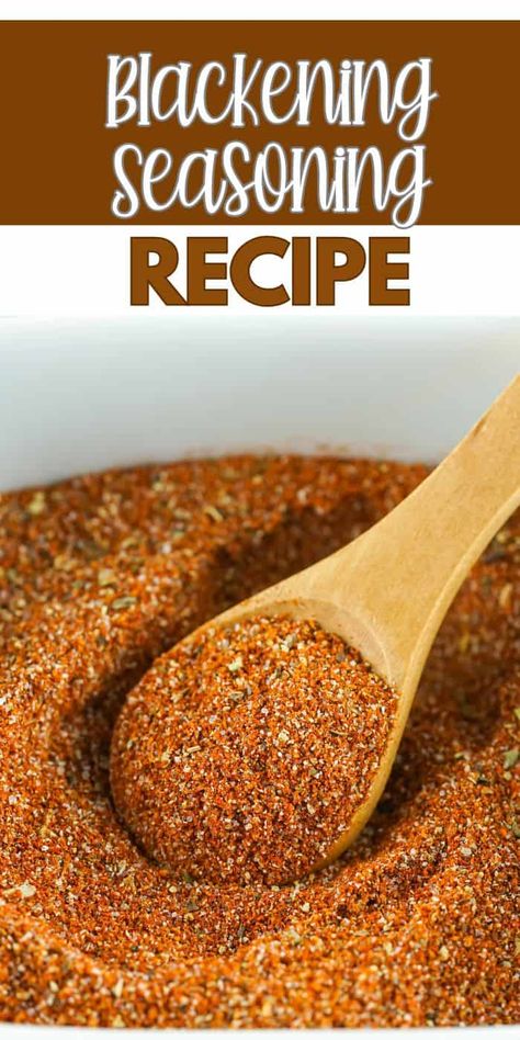 This easy homemade Blackening Seasoning blend of herbs and spices create a flavorful, crusty exterior on meats and fish. Make it with a few simple ingredients for a rich robust flavor. Blackening Seasoning Recipe, Blackening Seasoning, Fiesta Recipes, Blackened Seasoning, Cajun Creole Recipes, Spice Mix Recipes, Homemade Spice Blends, Seasoning And Spice, Seasoning Recipe