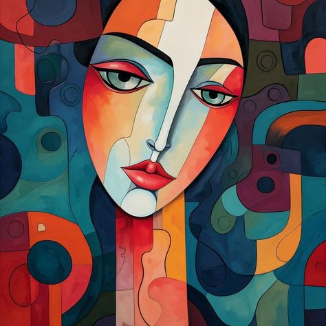 Human Figure Painting, Psychological Art, Layered Painting, Contemplating Life, Soulful Eyes, Cubism Art, Design Restaurant, Deep Thought, Abstract Faces