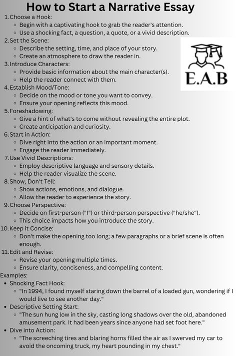 Personalized writing solutions for every kind of project. Masterful Essays: A Student's Guide to Writing Brilliance 💯 how to write best narrative essay, reflective writing topics, how to start a book review introduction 🧠 #students Personal Narrative Writing College, Personal Narrative Ideas, Essay Starters, English Revision, Start A Book, Reflective Writing, English Creative Writing, Argumentative Essay Topics, Essay Structure