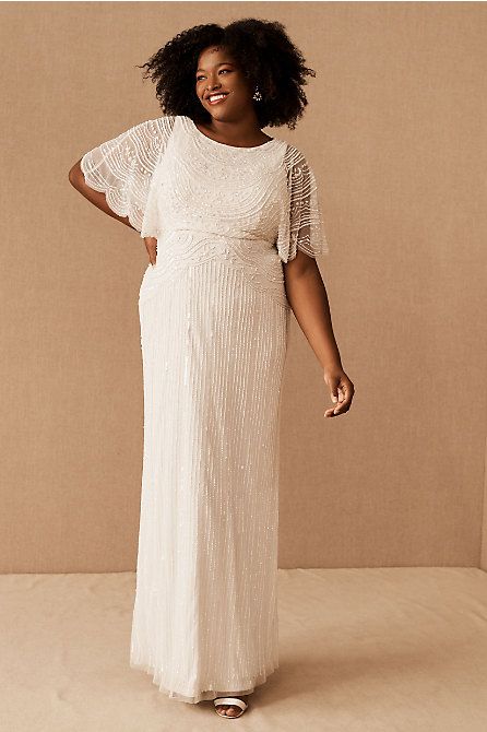 Shop All Plus Size Bridal Dresses - BHLDN White Dresses For Rehearsal Dinner, Dress Sheer Sleeves, Curvy Wedding Dress, 1920s Wedding Dress, Plus Size Bridal Dresses, Curvy Wedding, What Dreams May Come, Bhldn Dress, Vintage Inspired Wedding Dresses