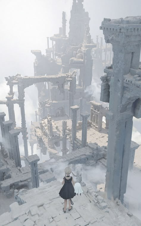 ArtStation - Nier Reincarnation Fan Art, xhc2005 Nier Reincarnation, Landscape Concept, Level Design, Fantasy Places, Environment Art, Arte Inspo, Nier Automata, Wow Art, Fantasy Art Landscapes