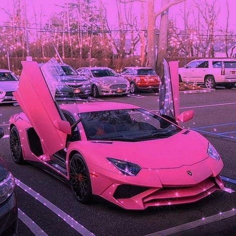 Hot Pink Cars, Pink Lamborghini, Pink Cars, Pink Tumblr Aesthetic, Pink Car, Pink Sports, Pretty Cars, Cars 3, Everything Pink