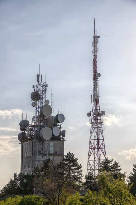 ommunication tower by EdVal. Mobile communication tower with control devices and antennas, transmitters and repeaters for mobile communications an... #AD #Mobile, #communication, #control, #ommunication Digital Silence, Communication Tower, Science Building, Radio Tower, Transmission Tower, Cell Tower, Cb Radio, Corporate Brochure, The Saint