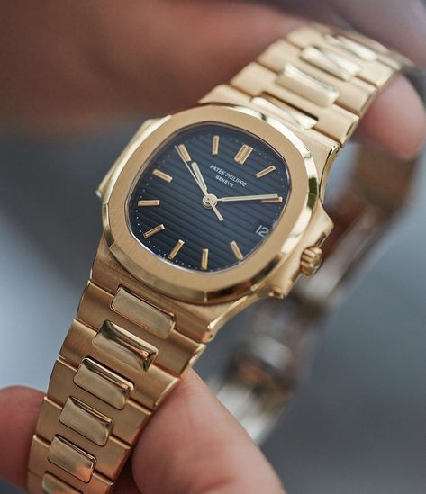 A COLLECTOR’S GUIDE TO THE PATEK PHILIPPE NAUTILUS 3800 Chain Watches For Men, Watches For Men Aesthetic, Fastrack Watches For Men, Gold Watch Outfit, Mens Gold Watches, Expensive Watches For Men, Cartier Crash, Classic Mens Fashion, Dive Watches For Men