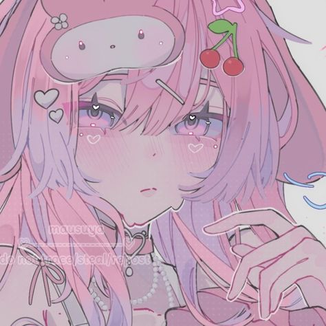 Pink Anime Girlboss Pfp, Pastel Goth Icons Aesthetic, Cute Pastel Anime Pfp, Kokomi My Melody, Cute Anime Girlboss Icon, Anime Girlboss Art Cute, Pastel Profile Pictures, Pfp Anime Girlboss, Pastel Purple Pfp