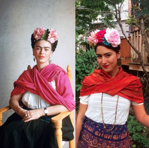 Falda negra tafeta, blusa blanca y rebozo Frida Khalo Outfit Ideas, Frida Khalo Halloween Costume, Fridah Kahlo Costume Diy, Frida Kahlo Dress Up, Frida Halloween Costumes, Frida Kahlo Kostüm Diy, Frieda Kahlo Costume, Frida Kahlo Outfit Ideas, Mexican Dress Up Costume Diy