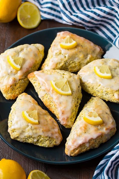 Petite Lemon Poppy Seed Scones | Cooking Classy Pumpkin Scones Starbucks, Lemon Poppyseed Scones, Lemon Poppy Seed Scones, Mother's Day Brunch Menu, Vanilla Bean Scones, Poppy Seed Bread, Lemon Poppyseed Bread, Cranberry Orange Scones, Poppy Seed Muffins