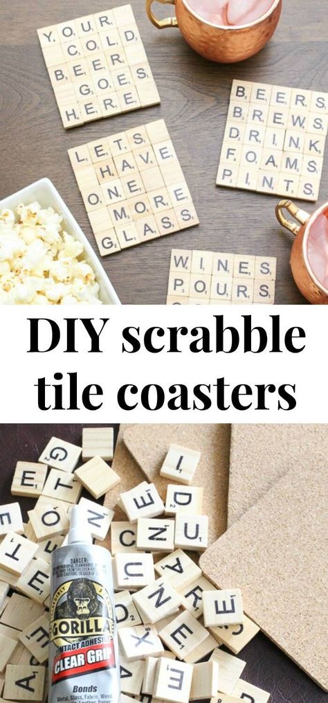 Scrabble Tiles Diy, Scrabble Tile Coasters, Scrabble Diy, Scrabble Tiles Coasters, Diy Scrabble, Scrabble Coasters, Scrabble Tile Crafts, Scrabble Crafts, Tile Diy